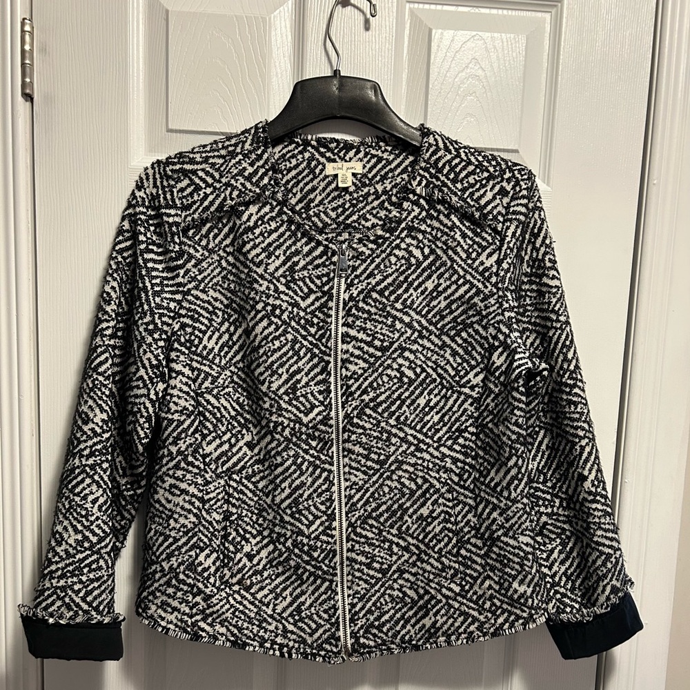 Tribal Black and White Textured Jacket